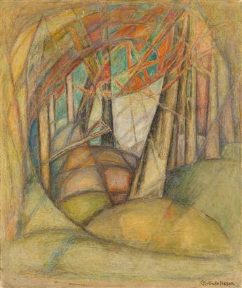 GERTRUDE NASON (1890 - 1965, AMERICAN) Fractured Forest Landscape.                                                                               